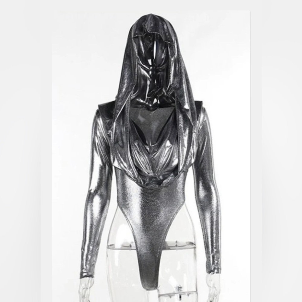 Metallic Hooded Bodysuit